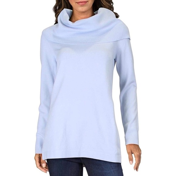 [French Connection] Soft Blue Turtleneck Sweater - Picture 1 of 4